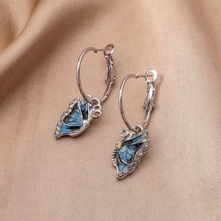 Bông Tai NEULRY Hình Bướm Màu Xanh Lam Xinh Xắn Hợp Thời Trang Dễ Phối Đồ Cho Nữ