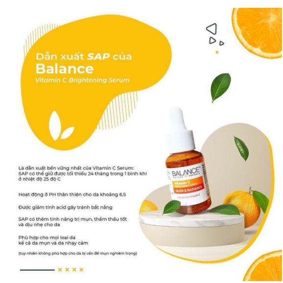 Serum sáng da, mờ thâm Balance Vitamin C Brightening 30ml [NHẬP KHẨU CHÍNH HÃNG 100%]