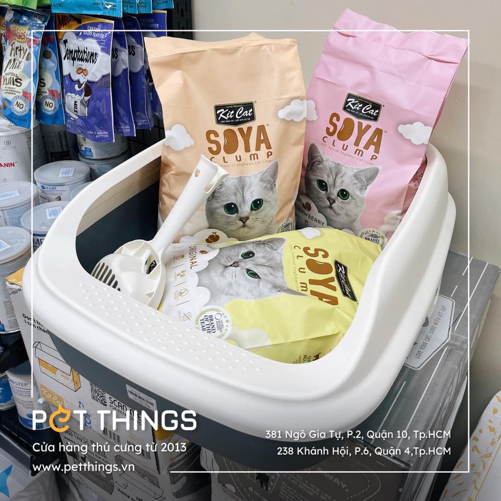 Kit Cat Cát đậu nành SOYA 7L vón cục SIÊU KHỬ MÙI vệ sinh cho mèo