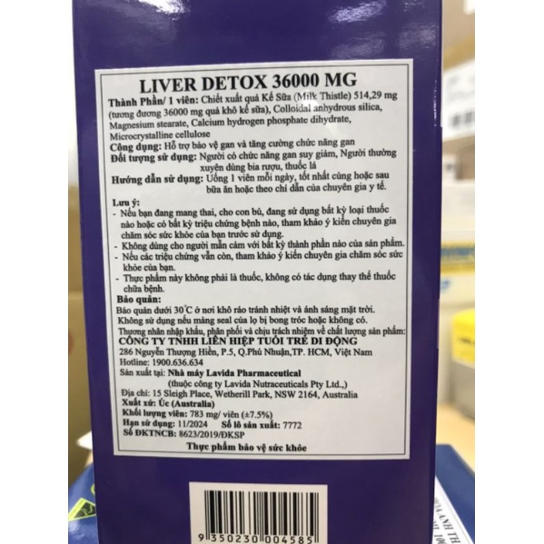 Liver Detox Augolahealth 36000 mg, hỗ trợ giải độc gan và tăng cường chức năng gan.