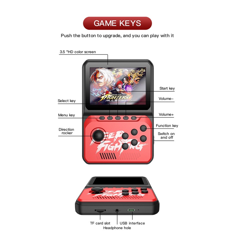 Máy chơi game cầm tay màn hình LCD 16-bit 8GB 3.5 inch nx-35 2700 trò chơi cổ điển tùy chọn màu sắc