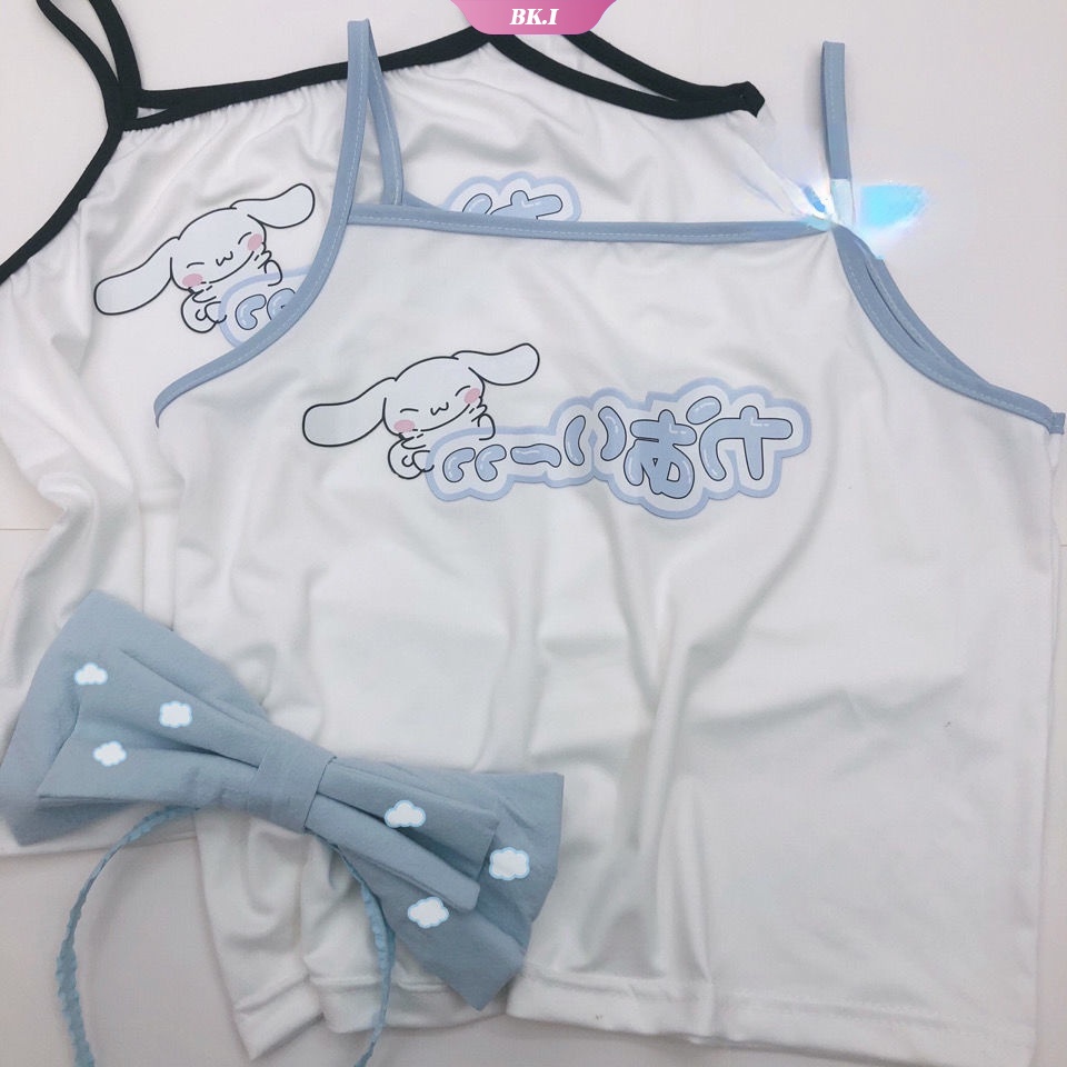 SANRIO Áo Thun Mềm Mại In Họa Tiết Hoạt Hình Thời Trang Mùa Hè Cho Nữ Y2k