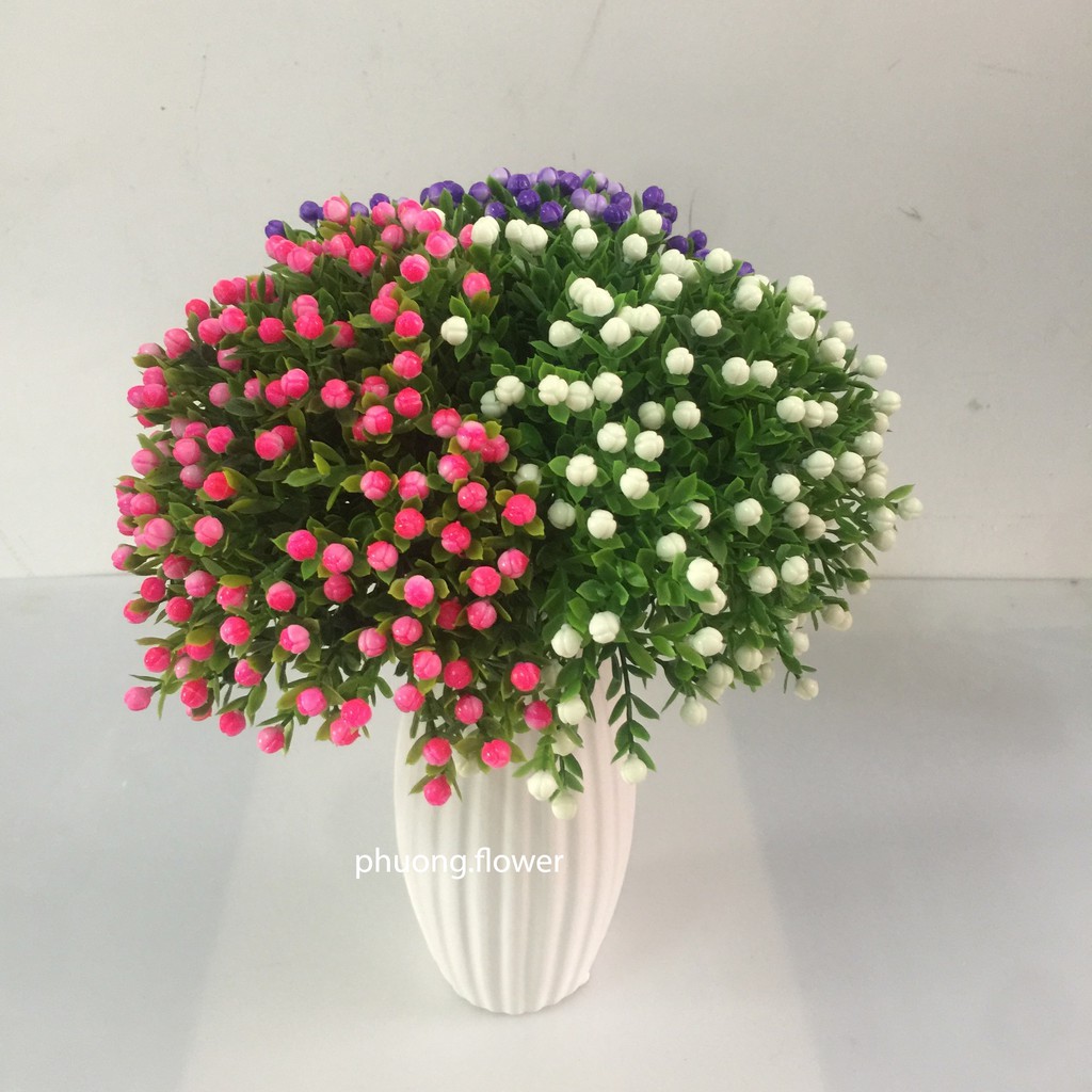 Cành hoa Milan giả hoa Chiêm Điểm bằng nhựa nhiều hoa nhỏ trang trí cực đẹp