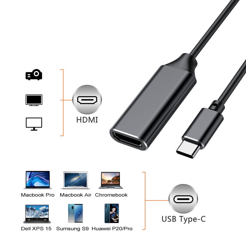 Cáp chuyển đổi từ type-c sang hdmi 4k hd cho điện thoại di động