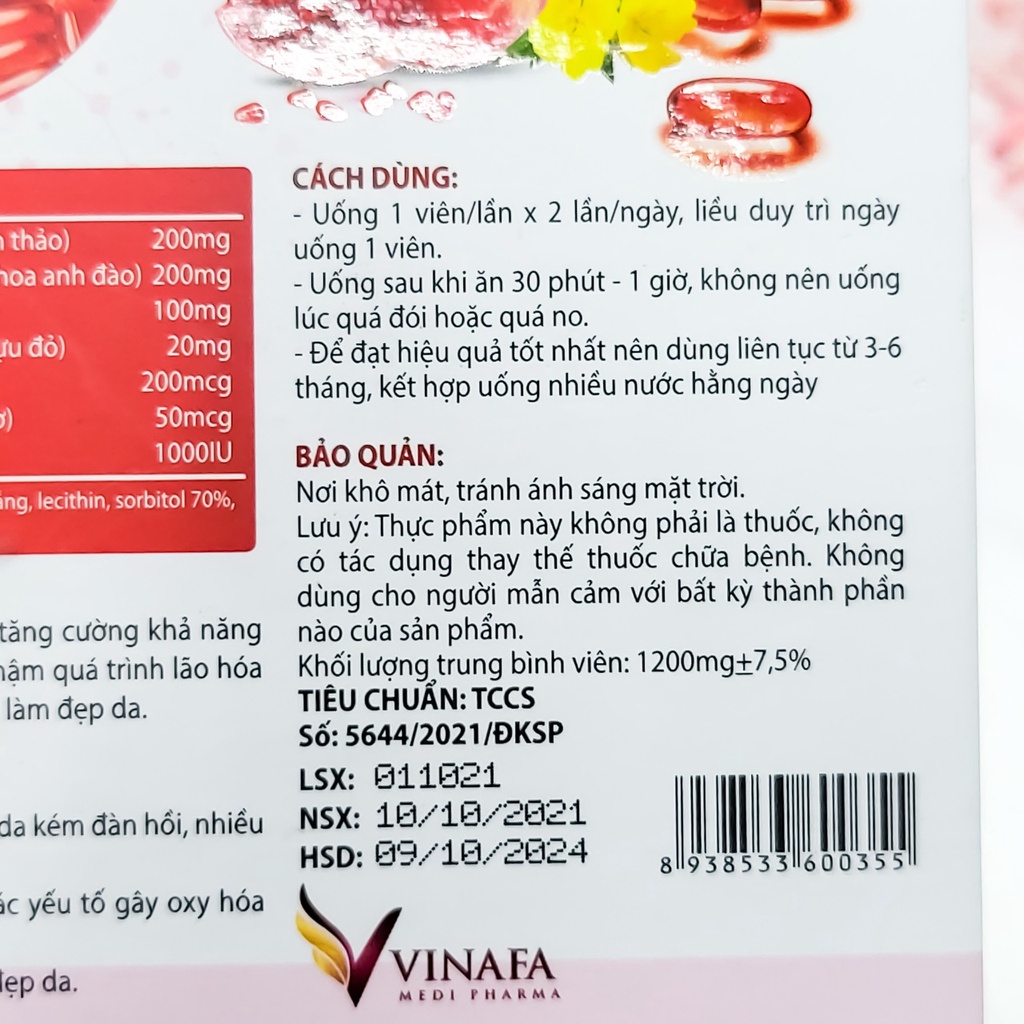 Viên uống bổ sung Vitamin E đỏ làm đẹp da và cân bằng nội tiết tố nữ Edo Queen hộp 30 viên
