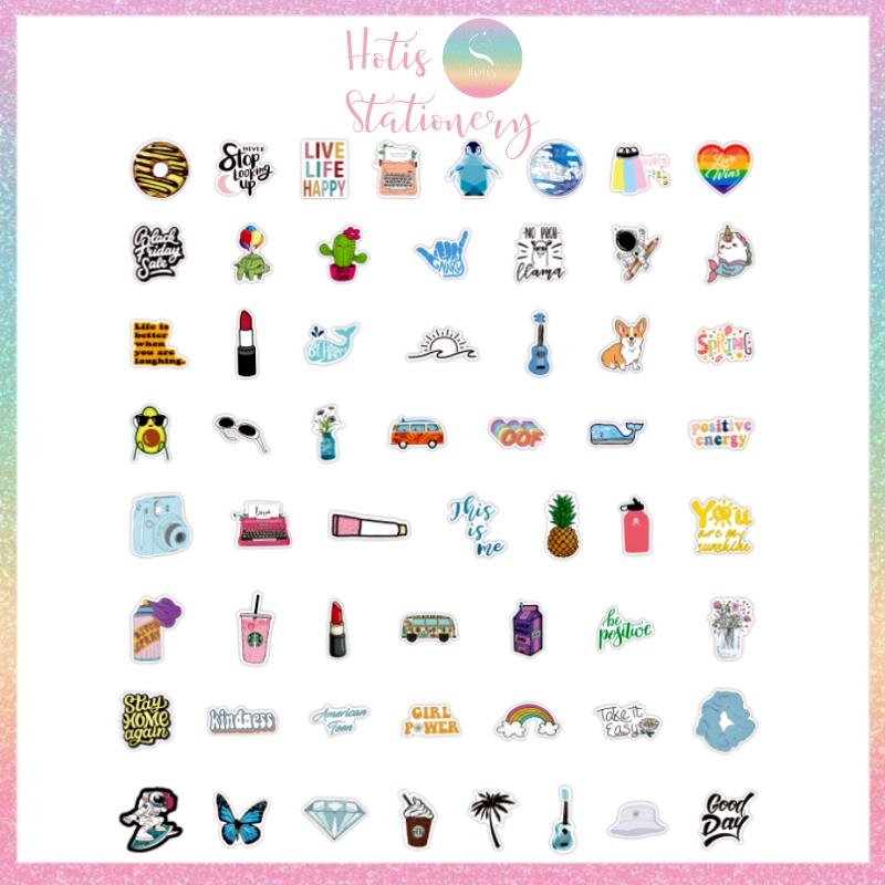 [HOTIS] [TÁCH SET] Set 200 STICKER INSTAGRAM cỡ lớn, nhãn dán cán màng PVC không thấm nước, dán được nhiều lần SK030