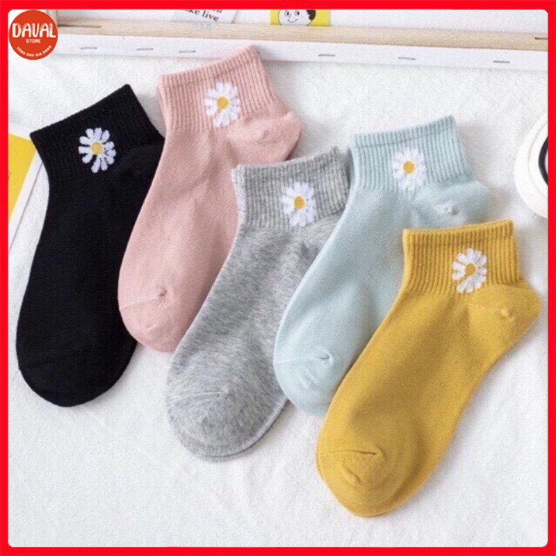 Combo 3 đôi tất hoa cúc nữ thoáng khí  không hôi chân
