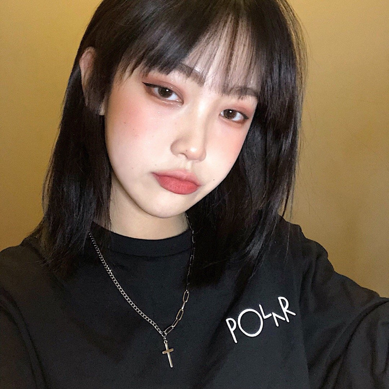Vòng cổ mặt hình thánh giá màu bạc phong cách Hiphop cá tính
