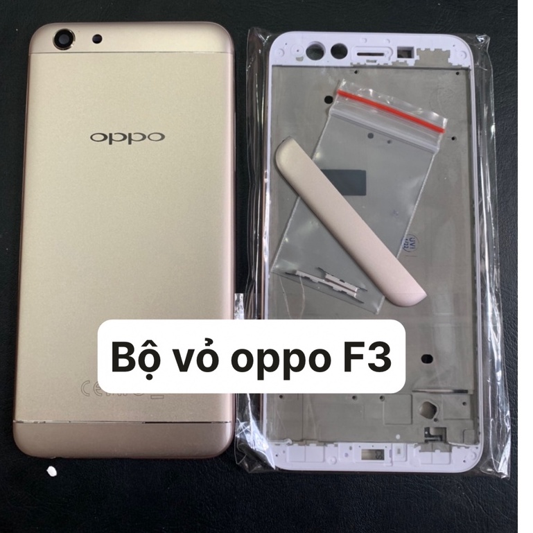Bộ vỏ điện thoại zin hãng oppo F3 (gồm lưng, sườn ,phím nguồn và phím âm lượng, kính camera )