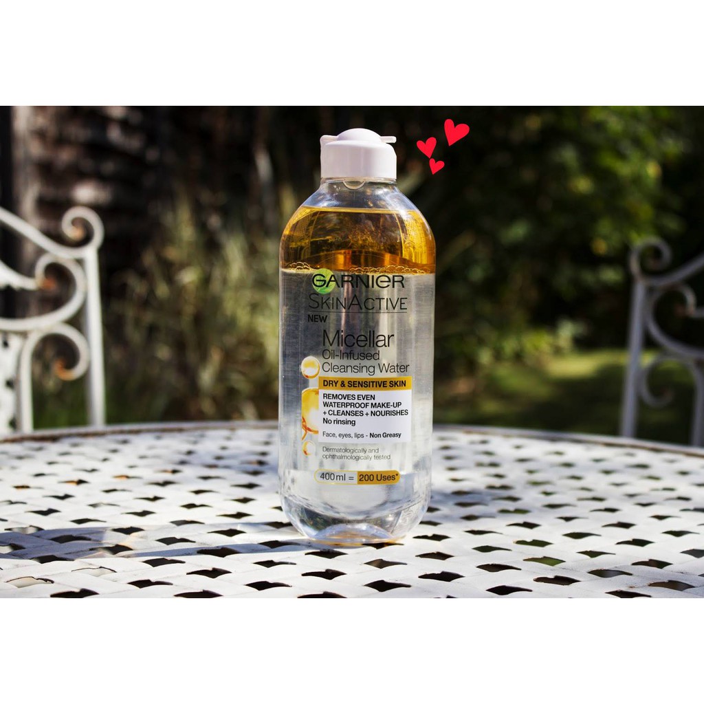 Nước tẩy trang Garnier Pháp 400ml, 125ml dầu vàng nắp trắng chính hãng | BigBuy360 - bigbuy360.vn