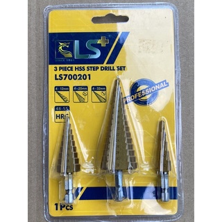 Bộ 3 mũi khoan tầng thép LS phủ TITANIUM chuôi lục giác, Mũi khoan bước - Mũi khoan tháp
