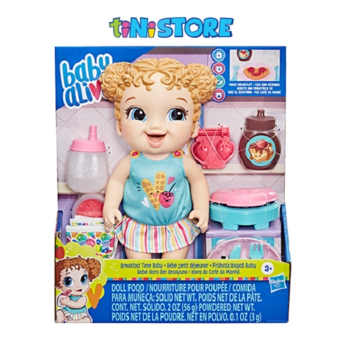 [Mã BMLT300 giảm 10% đơn 499K] Đồ chơi bé gái Hasbro búp bê tóc vàng làm bữa sáng Baby Alive E8974