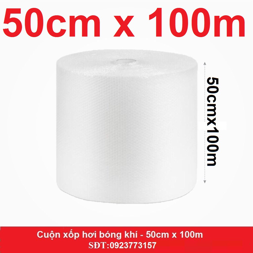 Khổ 50CM x 100M nguyên cuộn Màng xốp hơi,xốp nổ,bong bóng khí gói hàng tiện dụng