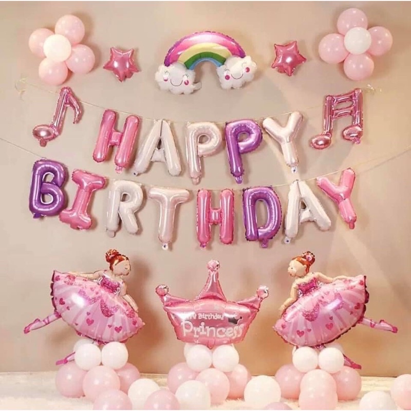 Bóng hình công chúa hồng múa bale cỡ đại