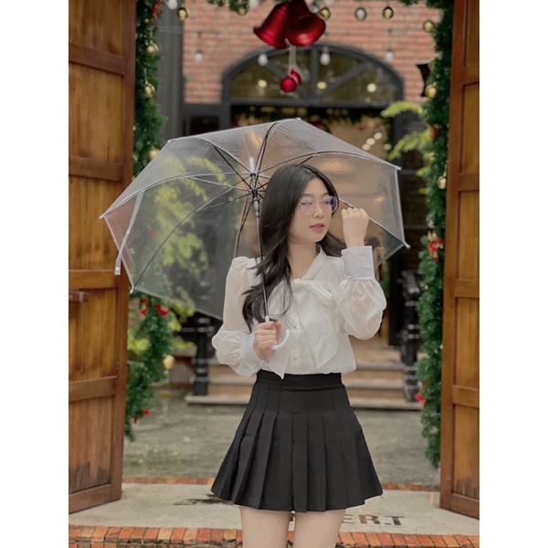 [Sẵn] ÁO VOAN TIỂU THƯ BUỘC NƠ (ảnh thật)