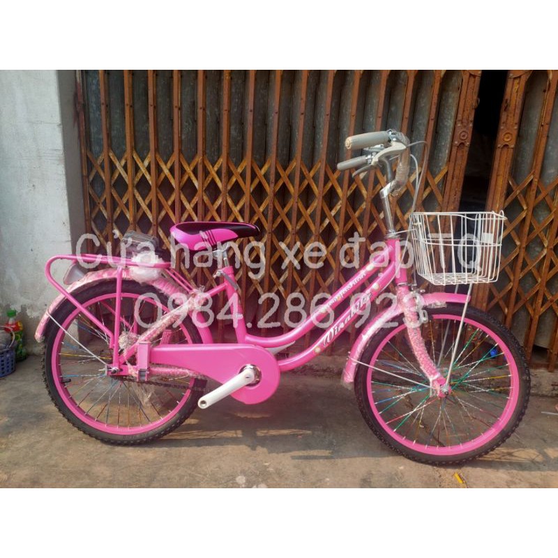 (Size 20 ) Xe Đạp Vinabike hồng bé gái 6-10 tuổi ( Ráp Sẵn )