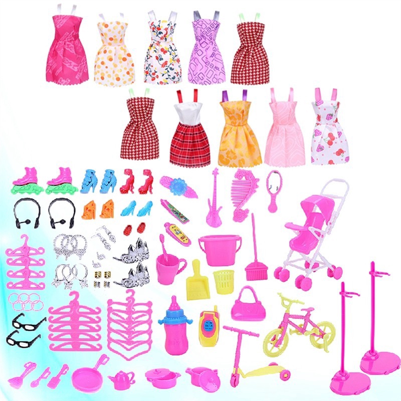 Set 108 Món Đồ Chơi Búp Bê Barbie Xinh Xắn