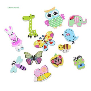 Bộ 50 nút gỗ 2 lỗ hình các con vật