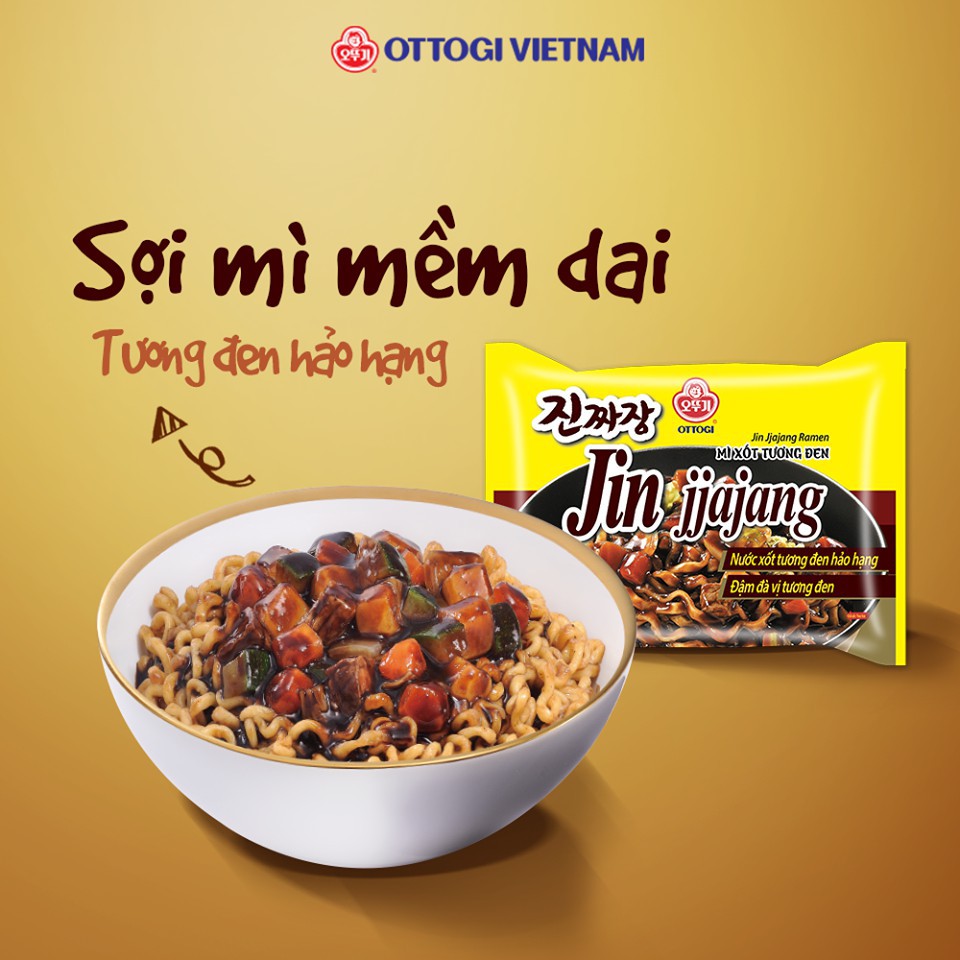 LỐC 5 GÓI MÌ SỐT TƯƠNG ĐEN JIN JJAJANG OTTOGI GÓI 135G | BigBuy360 - bigbuy360.vn