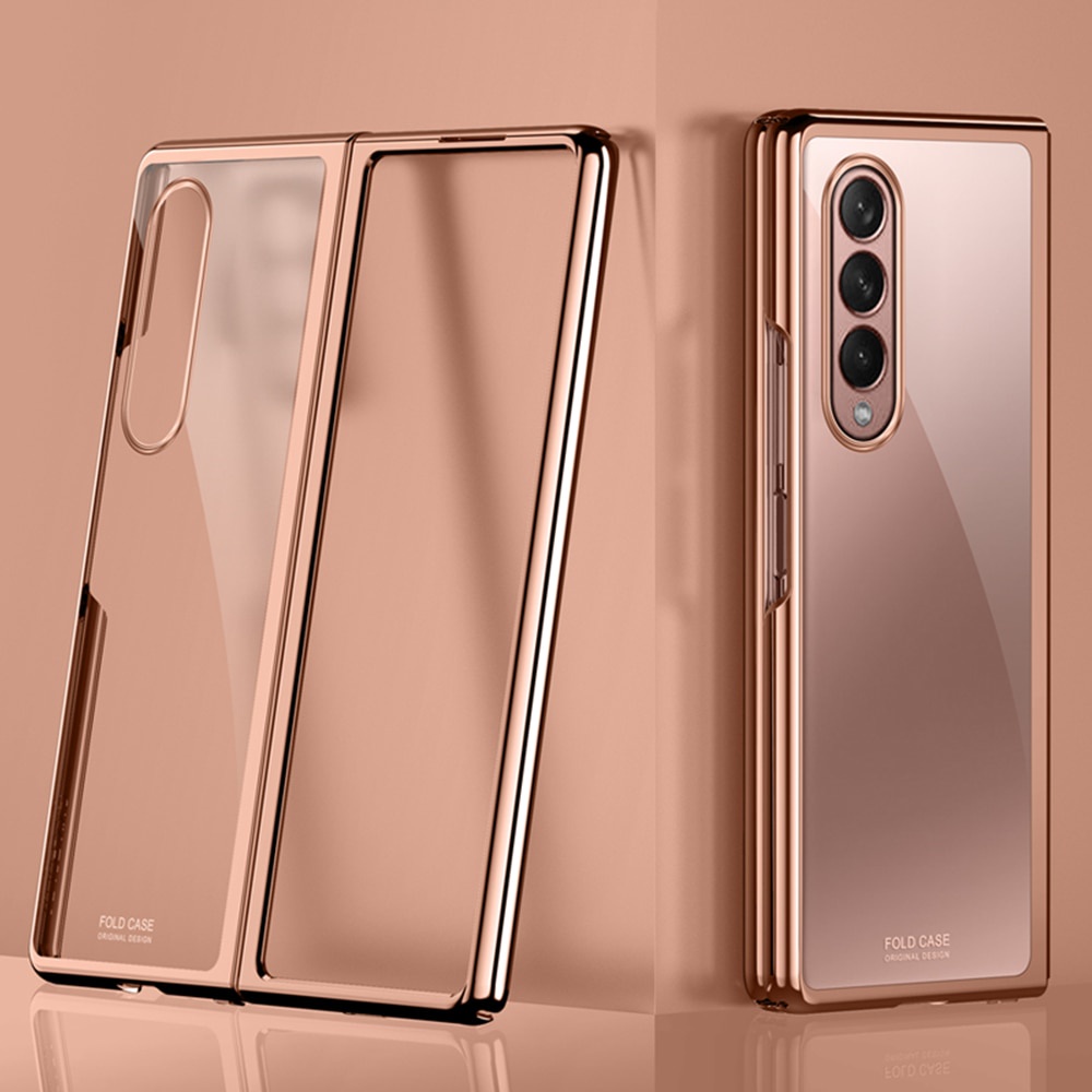 Ốp điện thoại PC cứng trong suốt mạ viền cho Samsung Galaxy Z Fold 3 5g