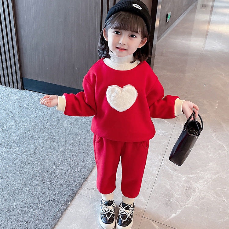 Bộ đồ thời trang thu đông dày dặn phong cách mới dành cho bé gái 1-3-5 tuổi