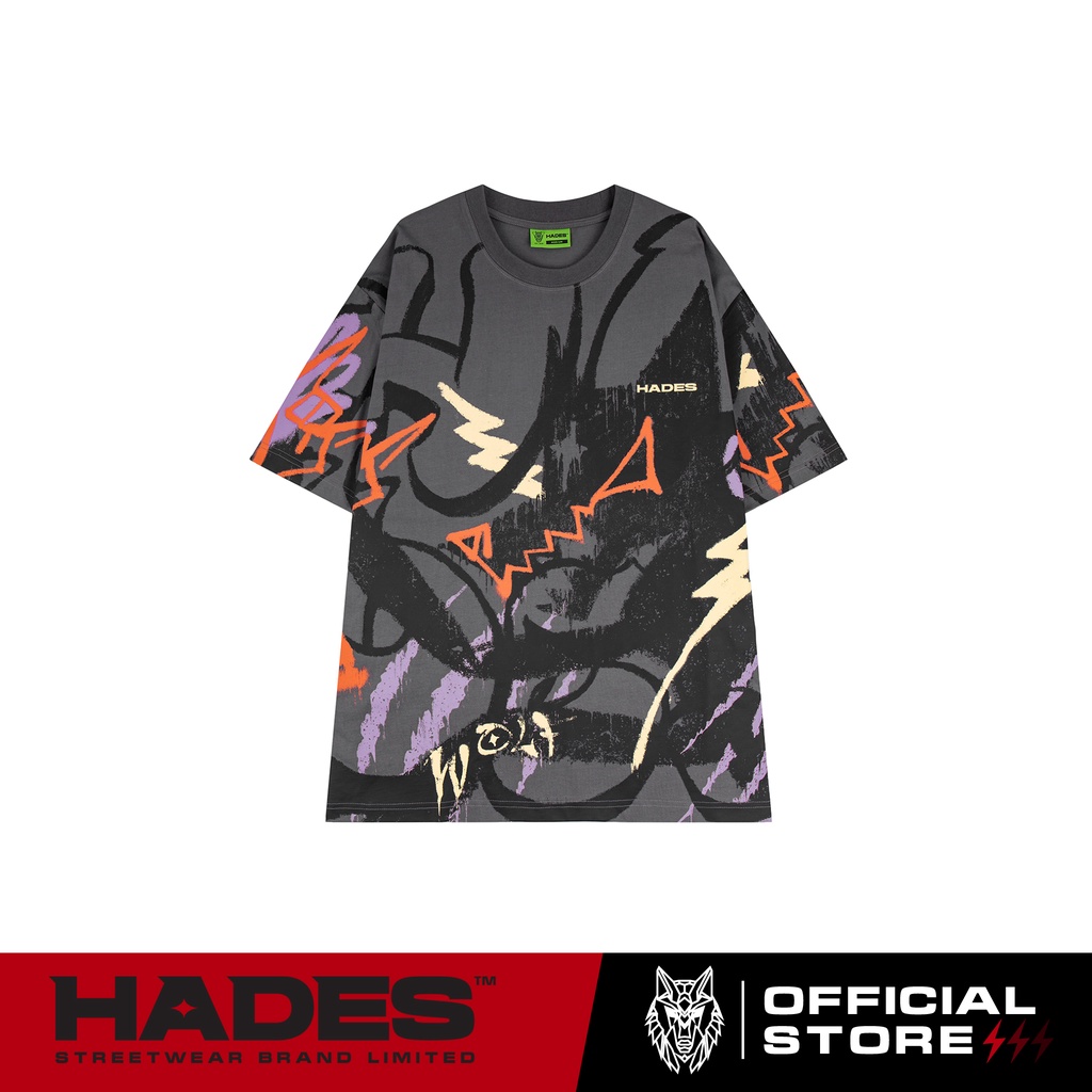 Áo Thun Tay Lỡ Unisex CRAYON WOLF 100% Cotton - HADES Brand Chính Hãng