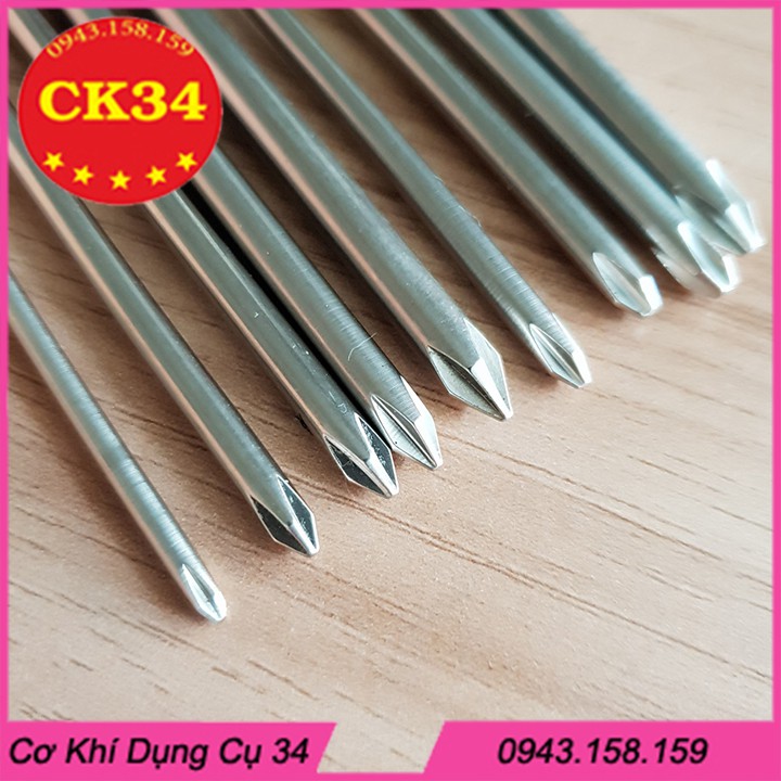 Bộ 9 mũi tô vít 4 cạnh dài 150 mm cho khoan pin điện hãng BROPPE