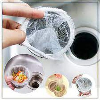 Combo 100 túi lọc rác bồn rửa bát/Túi lọc rác ngăn chặn tại bồn rửa bát chén đĩa,bồn rửa mặt nhà tắm hạn chế nghẽn tắc