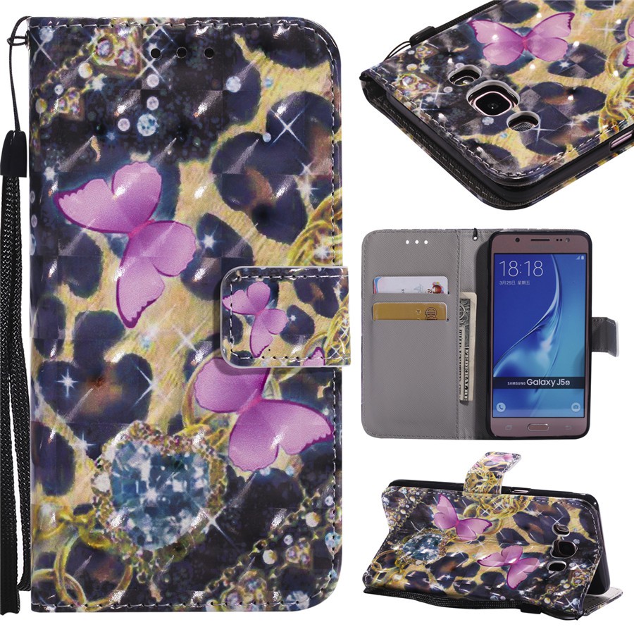 Bao da điện thoại nắp lật in hình rực rỡ dành cho Samsung J3（2016）/J5（2016）/J7（2016） | BigBuy360 - bigbuy360.vn