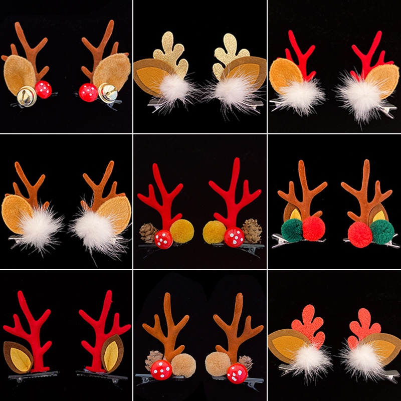 Kẹp tóc sừng tuần lộc giáng sinh mới 2021