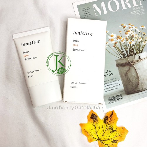 (Mẫu mới) Kem chống nắng Innisfree Daily UV Mild Sunscreen 50ml