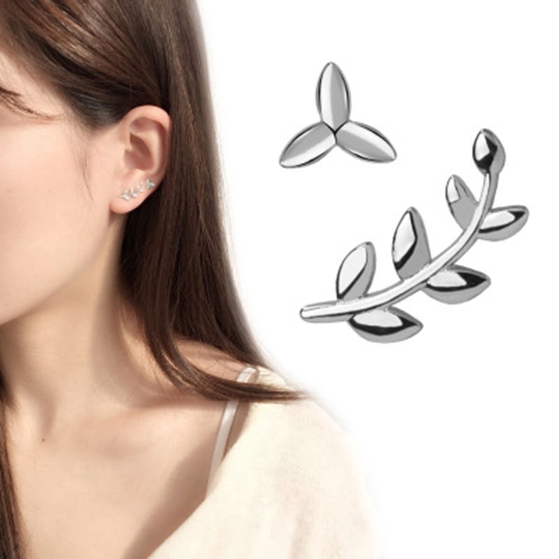 Đôi Bông Tai Hình Lá Olive Bạc 925 Thời Trang
