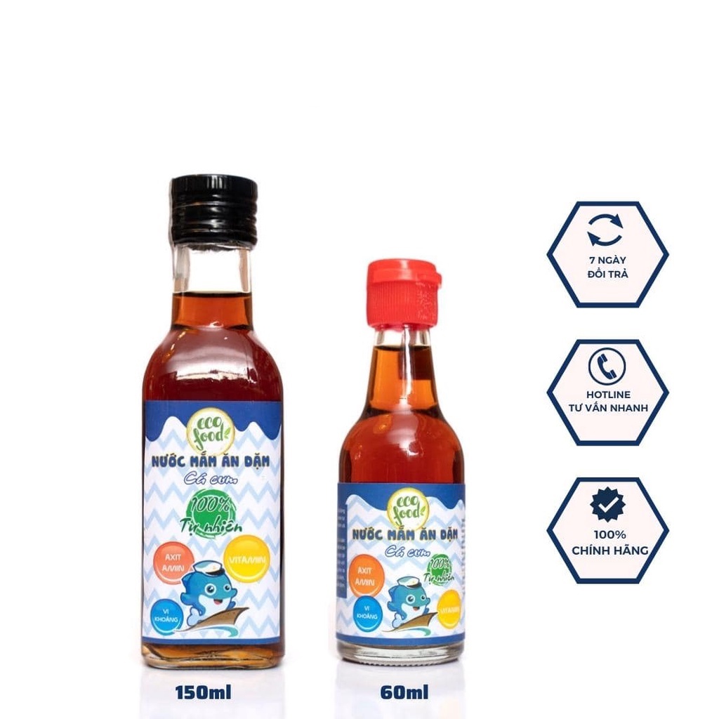 Nước mắm cho bé, nước mắm ăn dặm Ecofood nguyên chất bổ dưỡng giúp bé ăn ngon kích thích vị giác 150ML/60ML⚡️𝐌𝐈𝐄̂̃𝐍 𝐏𝐇𝐈́