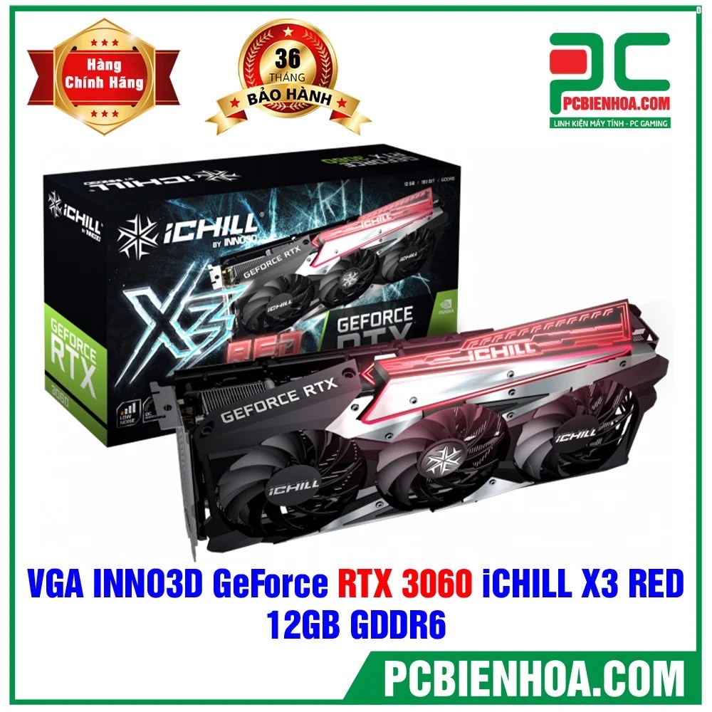 VGA- Card màn hình INNO3D GEFORCE RTX 3060 ICHILL X3 RED 12GB GDDR6 chính hãng