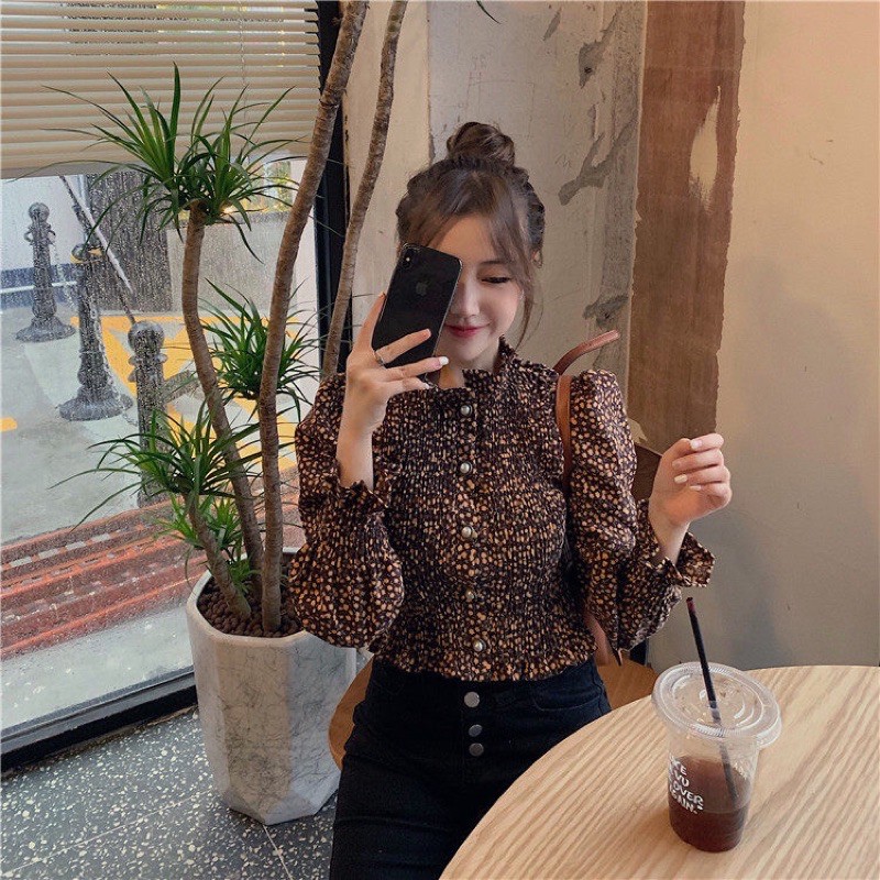 {HCM / CÓ SẴN} ÁO HOA NHÍ TAY DÀI CỔ ĐIỂN PHONG CÁCH VINTAGE TIỂU THƯ