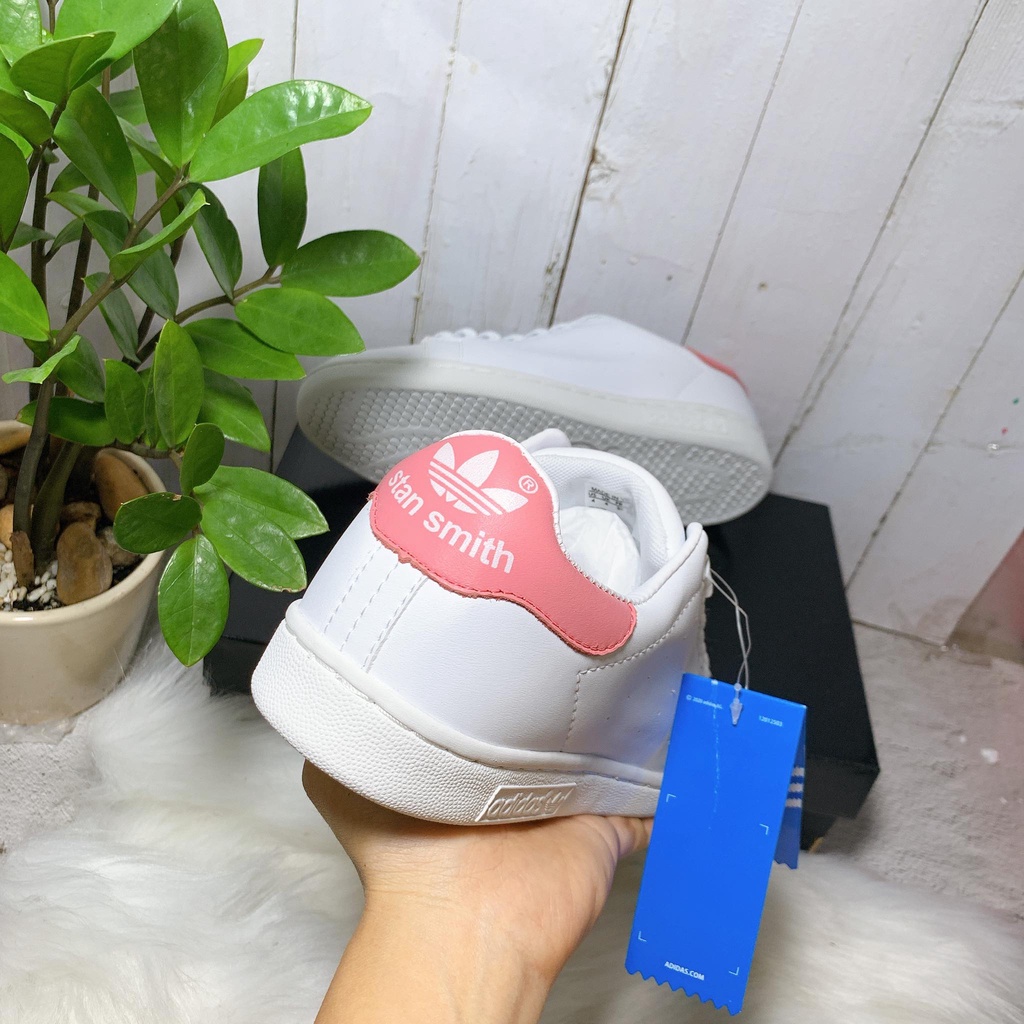 Giày thể thao nữ trắng gót hồng _stan smith_súp pơ- xịn kèm hộp ảnh thật 618