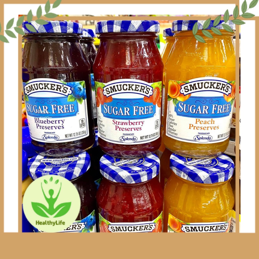 Mứt trái cây không đường Smucker( eatclean, keto, tiểu đường, ăn kiêng)