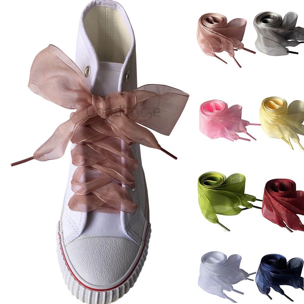Dây Giày Đế Bằng 140cm Organza 4cm Dây Giày Cực Rộng Cho Giày Sneaker