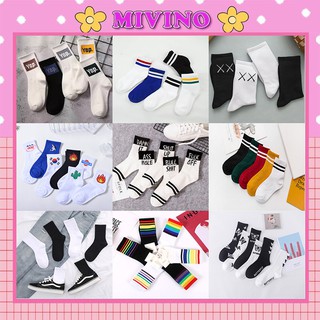 Set 5 đôi tất nam Mivino vớ nam cổ cao in hình cá tính