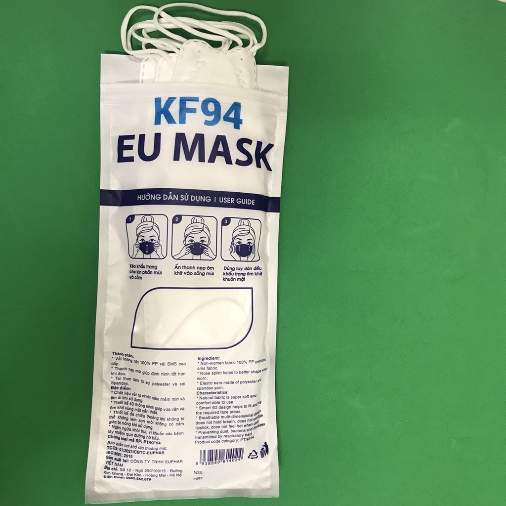 10 CHIẾC Khẩu trang  4d KF94 EUMASK Chống Bụi Mịn Và Kháng Khuẩn Hàng đẹp khẩu trang y tế kiểu dáng Hàn Quốc | BigBuy360 - bigbuy360.vn