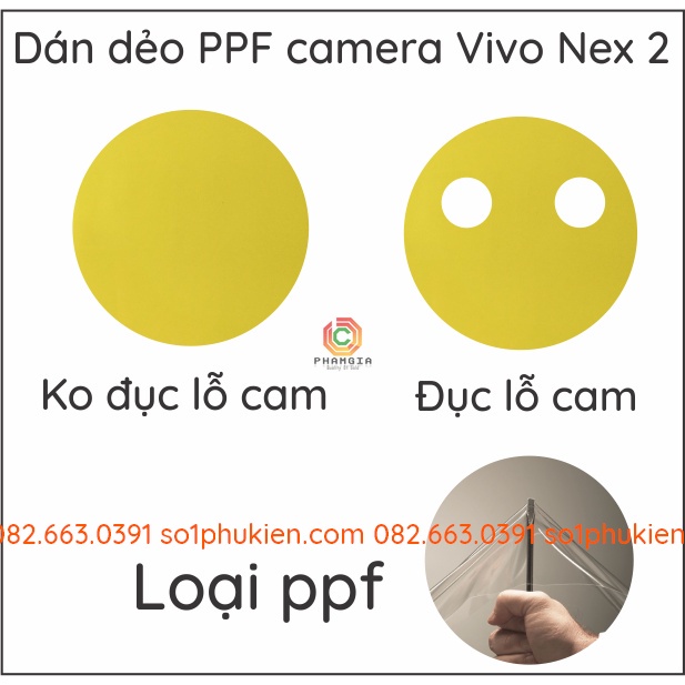 Dán camera Vivo Nex 2 dẻo ppf chống trầy