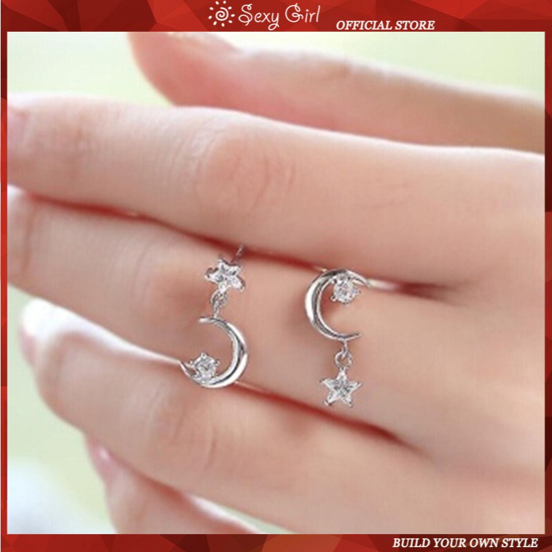 Khuyên Tai Hình Trăng Sao Phong Cách Hàn Quốc Dành Cho Nữ