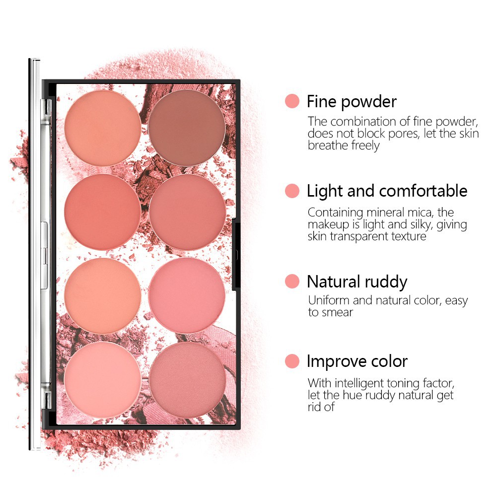 [SANY567 giảm 15% đơn 99K]Bảng phấn má hồng Miss Rose với thành phần khoáng chất 8 màu sắc kết hợp | BigBuy360 - bigbuy360.vn