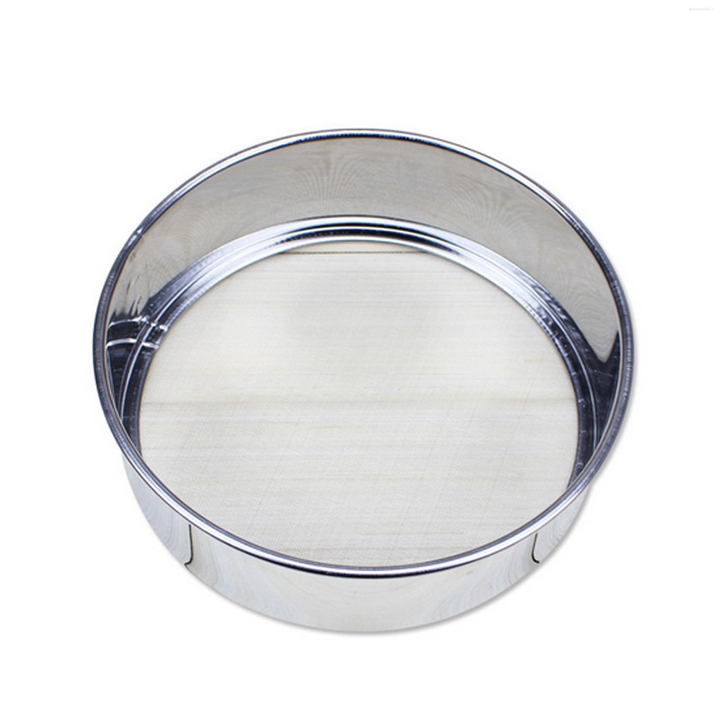 Stainless Steel Flour Sieve Baking Tool Kitchen Super Fine Round Flour Sugar Powder Sieve Colander  Kitchentool