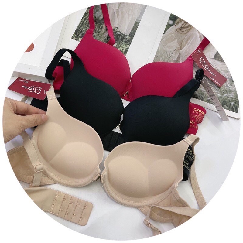 Áo Lót Nữ CXG A17 Siêu Đẩy Ngực, Mút Kép Trơn Có Gọng Nâng 4cm