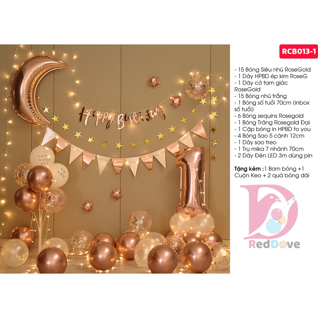 Trang trí sinh nhật combo set bóng RCB013 RedDove