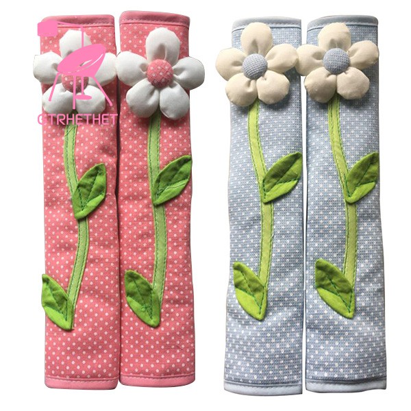 Set 2 tấm bọc tay nắm cửa tủ lạnh phối họa tiết cách điệu trang nhã