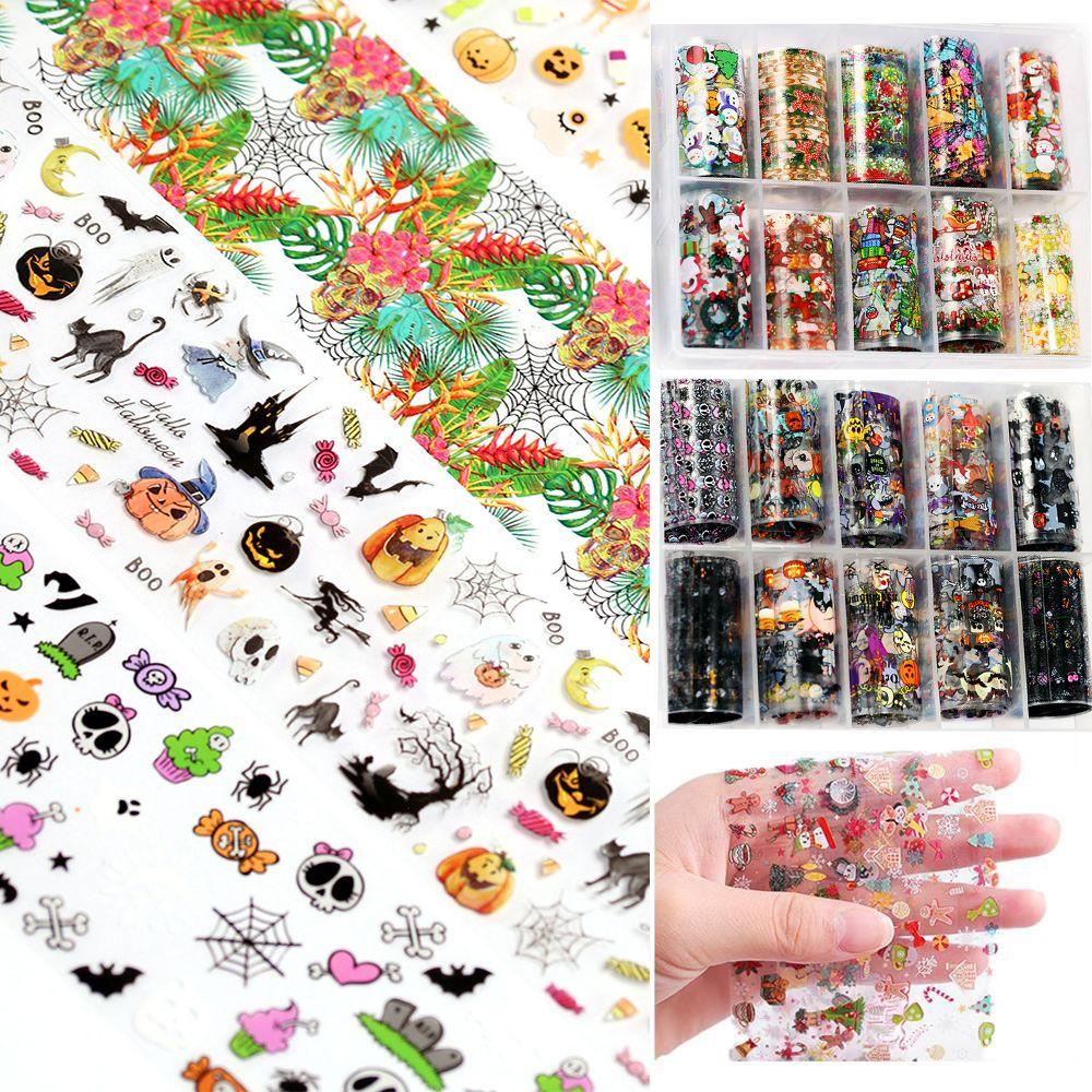 Hộp 10 Hình Dán Móng Tay Họa Tiết Bầu Trời Sao 3D DIY