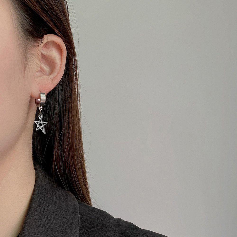 Khuyên Tai Dạng Vòng Phối Tua Rua Bằng Thép Titan Phong Cách Punk Goth Dành Cho Nam Và Nữ MXMUSTY