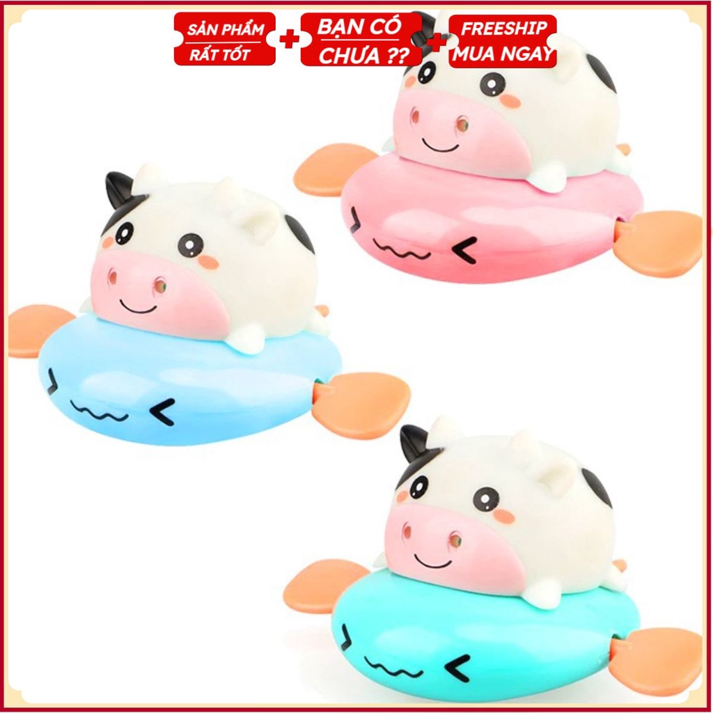 PVN31305 Đồ Chơi Bò Sữa Thả Bồn Tắm Cho Bé Dễ Thương – Đồ Chơi Dây Cót Nhà Tắm Mini Hình Bò Sữa T2